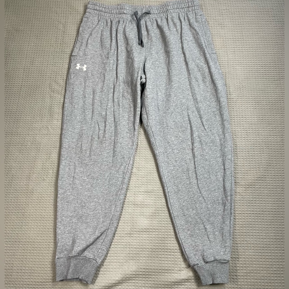 Under Armour Rival Fleece Jogger Sweatpants XL Mens Heathered Gray